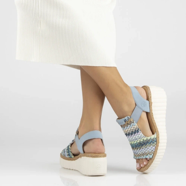 Růžové sandály Rieker 69172-91 multicolor