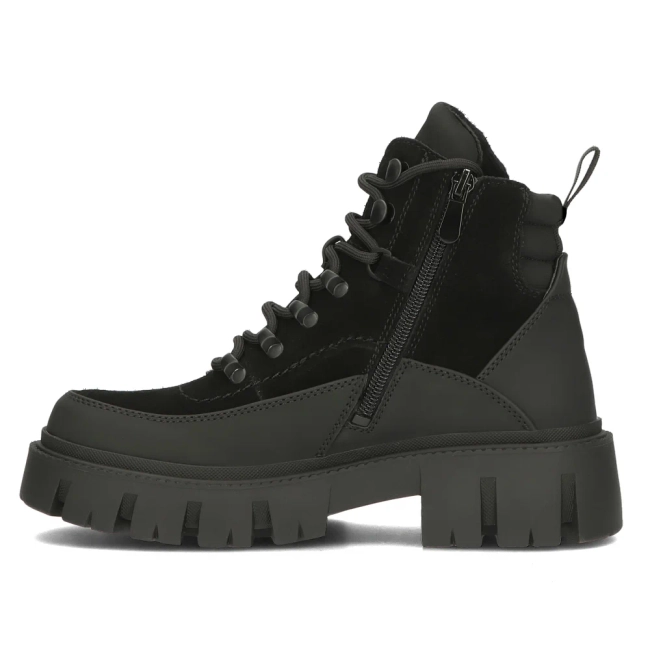 Černě kožené kotníkové boty Filippo DBT4994/24 BK