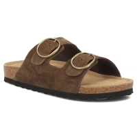 Hnědé kožené pantofle Filippo DK7061/26 D BR