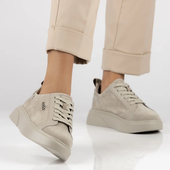 Šedá kožené sneakersy Filippo DP4580/23 BE
