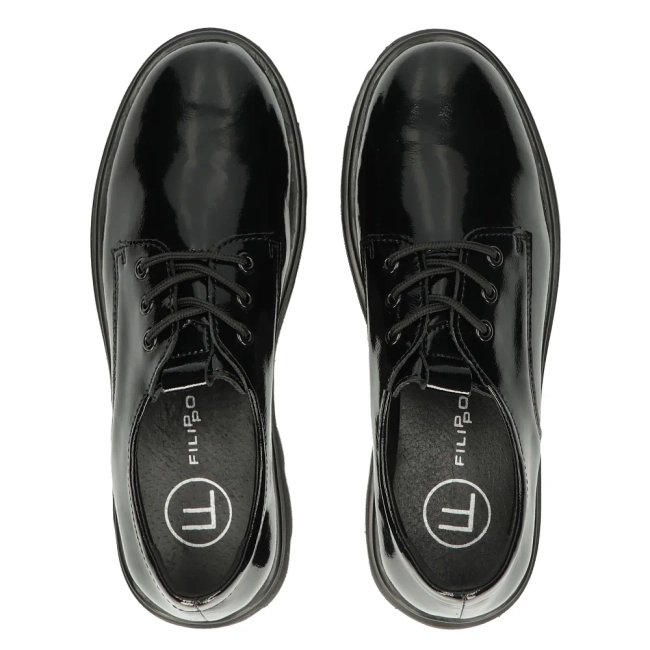 Černé kožené polobotky Filippo DP4729/23 BK L