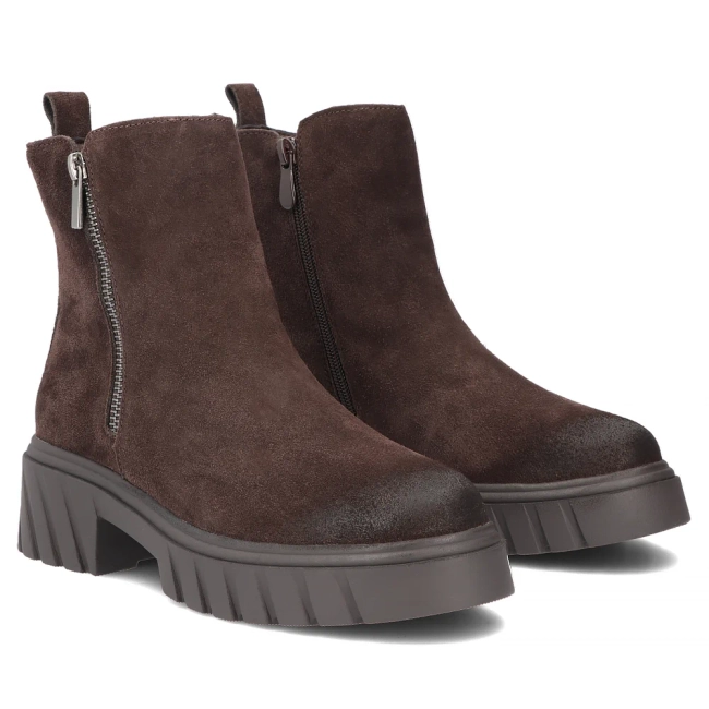 Hnědé kožené kotníkové boty Filippo DBT8229/26 D BR