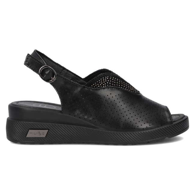 Černé kožené sandály Filippo DS6145/24 BK
