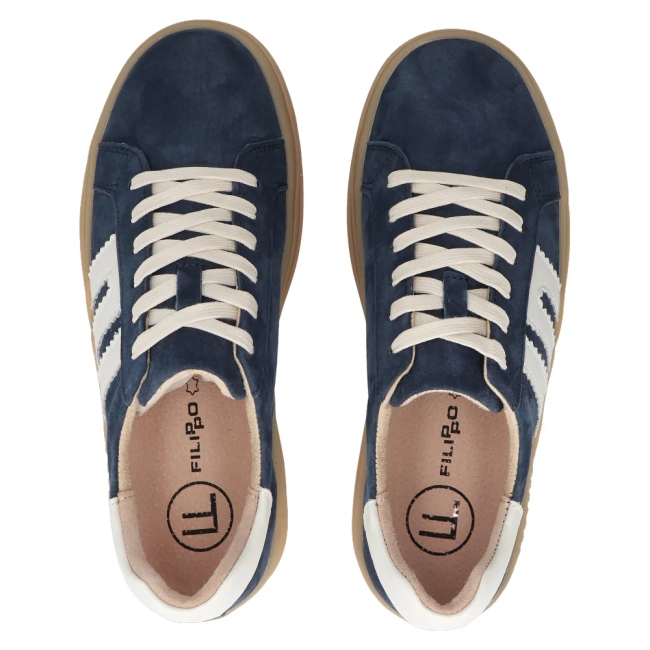 Tmavě modré kožené sneakersy Filippo DP6744/2 NV