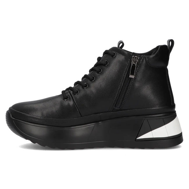 Černě kožené boty Filippo DBT4214/24 BK WH