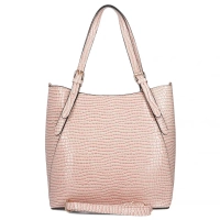 Světlo růžová kabelka shopper Croco