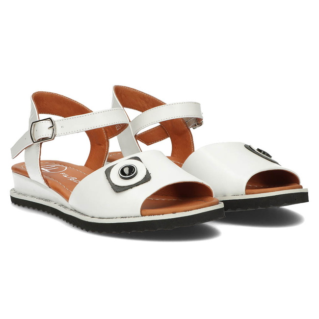 Bílé kožené sandály Filippo DS3913/22 WH