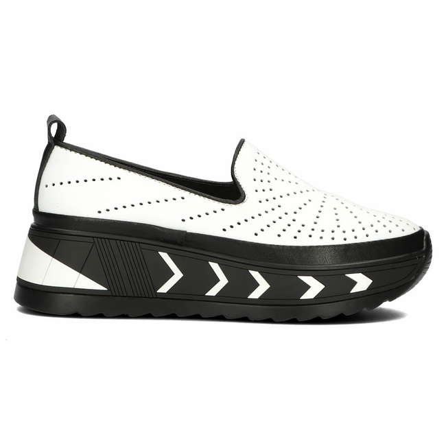 Bílé kožené polobotky Filippo DP4302/22 WH