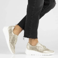 Zlaté kožené sneakersy Filippo DP4690/24 GO