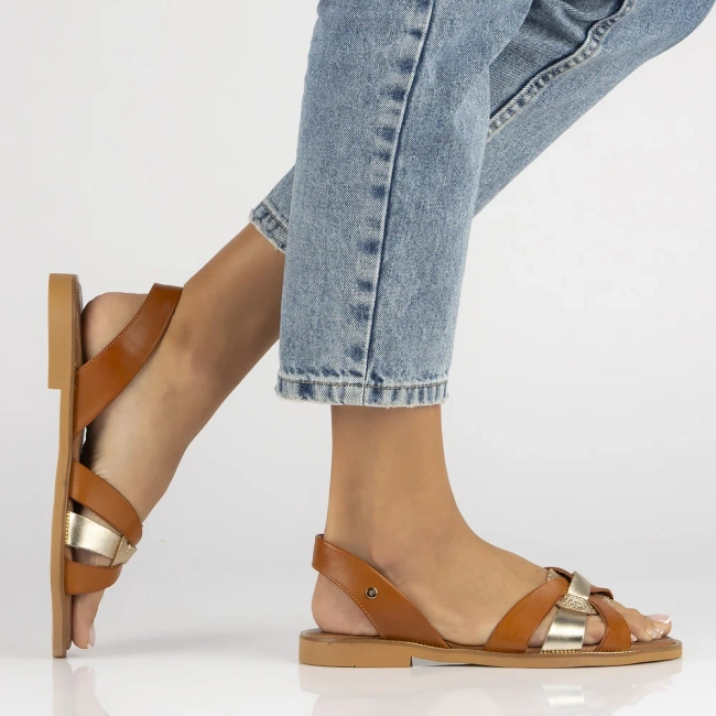 Hnědé kožené sandály Filippo 40382