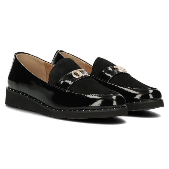 Černé kožené mokasíny Filippo DP1515/24 BK
