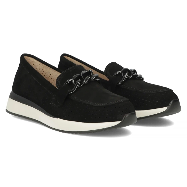 Černé kožené polobotky Filippo DP6137/24 BK