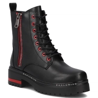 Černé kožené kotníkové boty Filippo DBT6601/26 BK