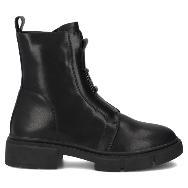 Černě kožené kotníkové boty Filippo DBT6524/25 BK