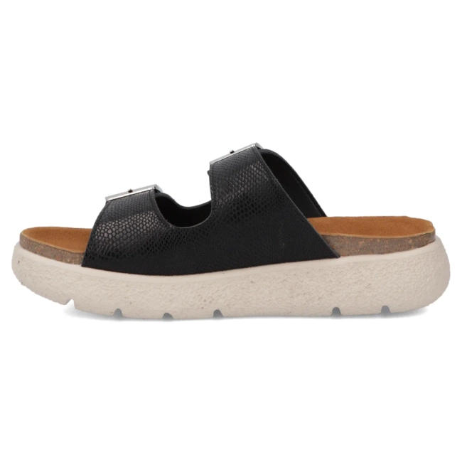 Černé kožené pantofle Filippo DK7925/26 BK