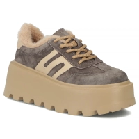 Taupe kožené tenisky Filippo DP7110/25 TP