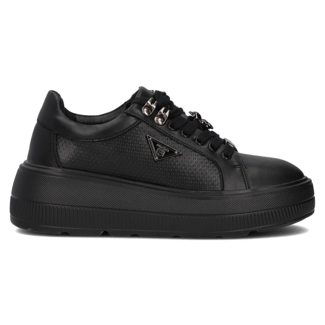 Černé kožené sneakersy Filippo DP6382/24 BK