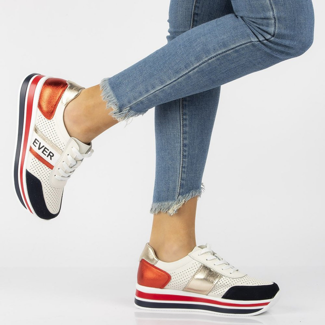 Bílé kožené sneakersy Filippo DP1414 /22 WH