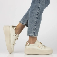 Béžové kožené sneakersy Filippo DP6790/25 BE