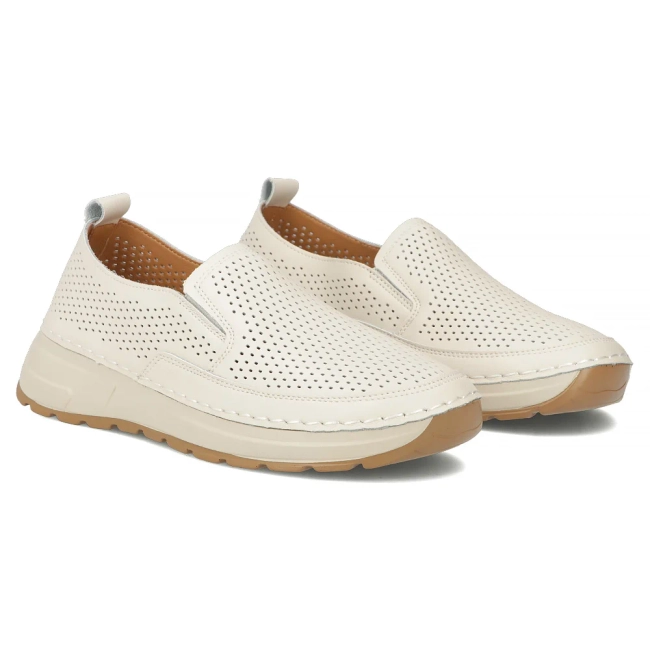 Béžové kožené polobotky Filippo DP7609/26 BE
