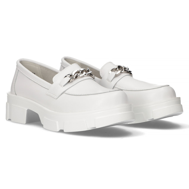Bílé kožené polobotky Filippo DP3221/22 WH