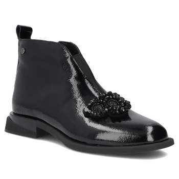 Černé kožené kotníkové boty Filippo DBT7990/26 BK L