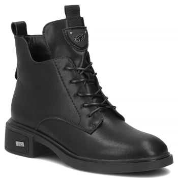 Černě kožené kotníkové boty Filippo DBT7952/26 BK