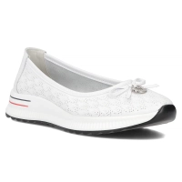 Bílé kožené polobotky Filippo DP6718/25 WH
