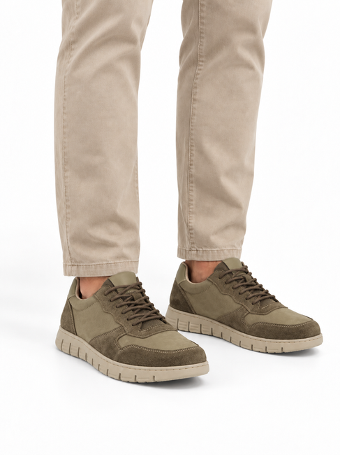 Khaki kožené tenisky Filippo MP8296/26 KH