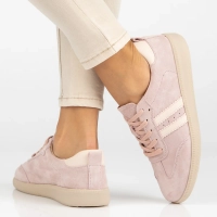 Světle růžové kožené sneakersy Filippo DP7508/26 LT PI