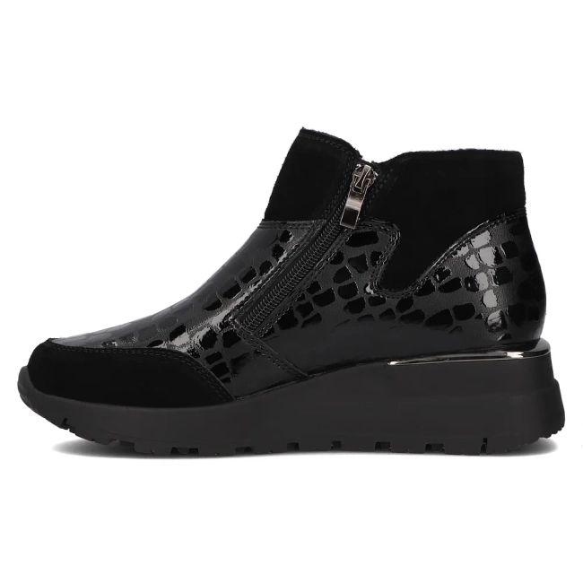 Černě kožené kotníkové boty Filippo DBT6348/24 BK PT
