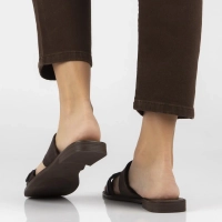 Hnědé kožené pantofle Filippo DK7747/26 D BR