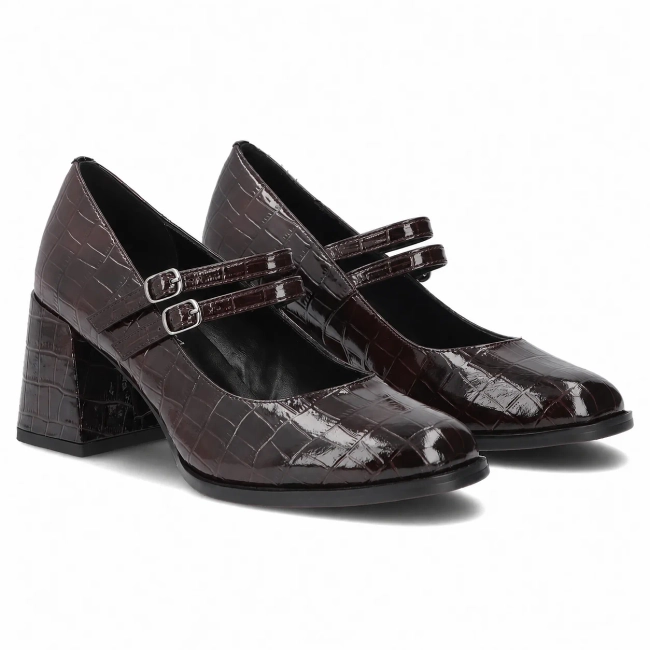 Hnědé kožené polobotky Filippo DP8161/26 BR