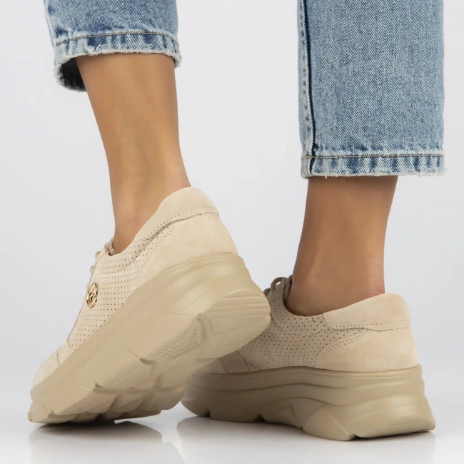 Béžové kožené sneakersy Filippo DP2138/24 BE BE