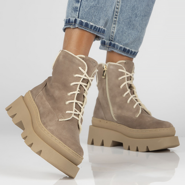 Semišové kotníkové boty Filippo 60404 Taupe