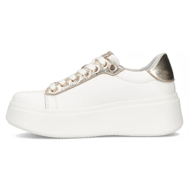 Bilo-zlaté kožené sneakersy Filippo DP6792/25 WH GO