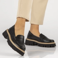 Černé kožené polobotky Filippo DP6088/24 BK