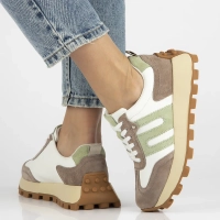 Bílo-béžové kožené sneakersy Filippo DP6743/25 WH BE