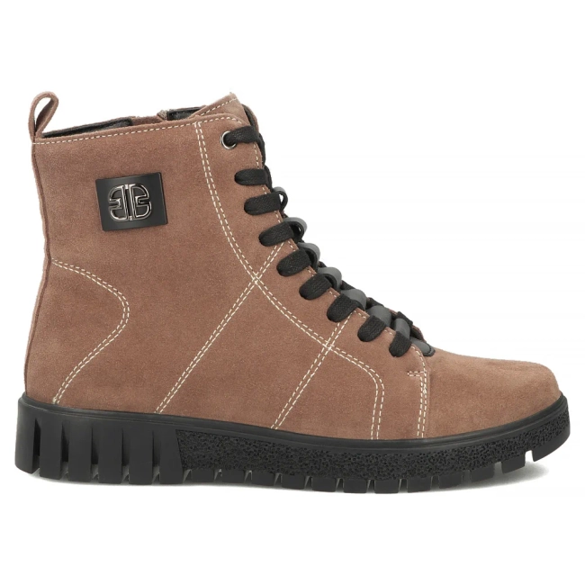 Taupe kožené kotníkové boty Filippo DBT7273/26 TP