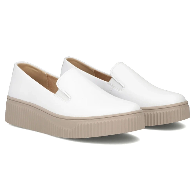 Bílé kožené polobotky Filippo DP7519/26 WH