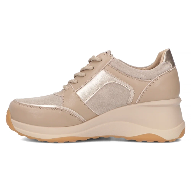 Taupe kožené sneakersy Filippo DP6434/24 TP