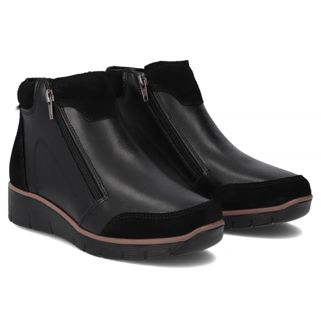 Černé kožené kotníkové boty Filippo DBT3950/26 BK