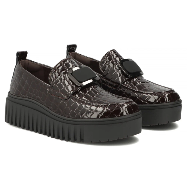 Hnědé kožené polobotky Filippo DP8269/26 BR CR