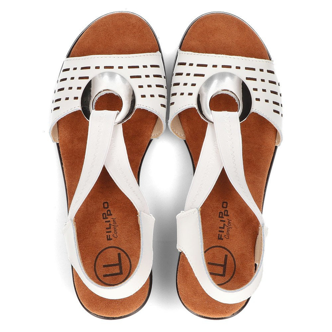 Bílé kožené sandály Filippo DS2308/22 WH