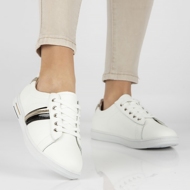 Bílé kožené polobotky Filippo DP4522/23 WH