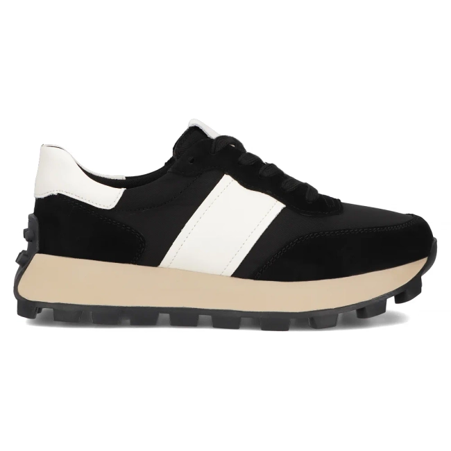Černé kožené sneakersy Filippo DP6498/25 BK WH