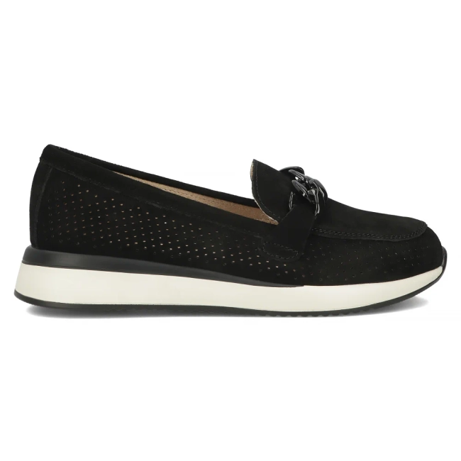 Černé kožené polobotky Filippo DP6137/24 BK