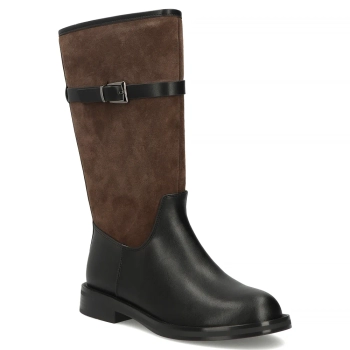 Černé kožené kozačky Filippo DKZ8118/26 BK BR