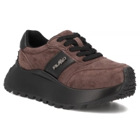 Tmavě hnědé kožené tenisky Filippo DP6785/26 D BR