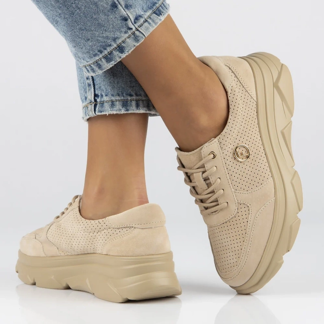 Béžové kožené sneakersy Filippo DP2138/24 BE BE